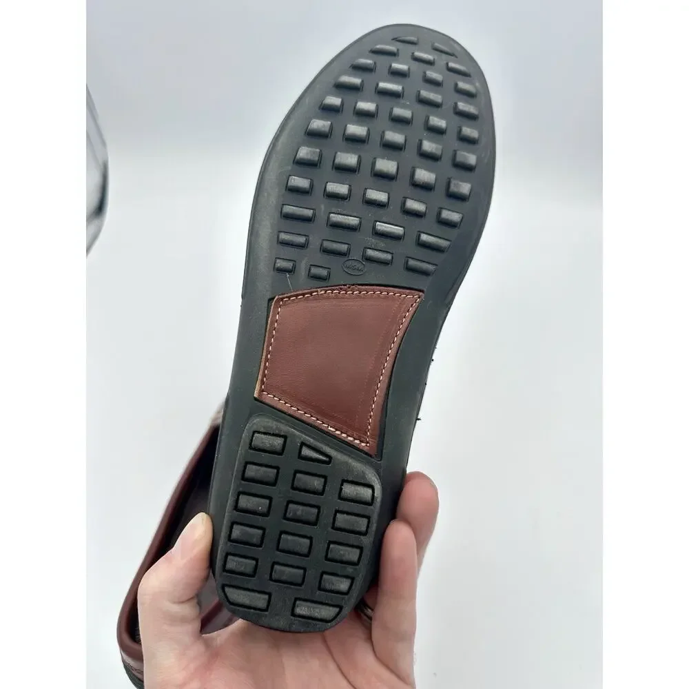 TB Phelps Horse Bit Driver Driving Loafers - Mens 7.5 W Brown Leather 710-05